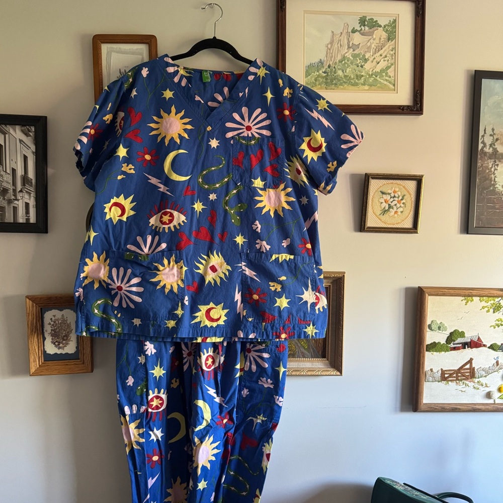 Colorful eclectic scrub Set